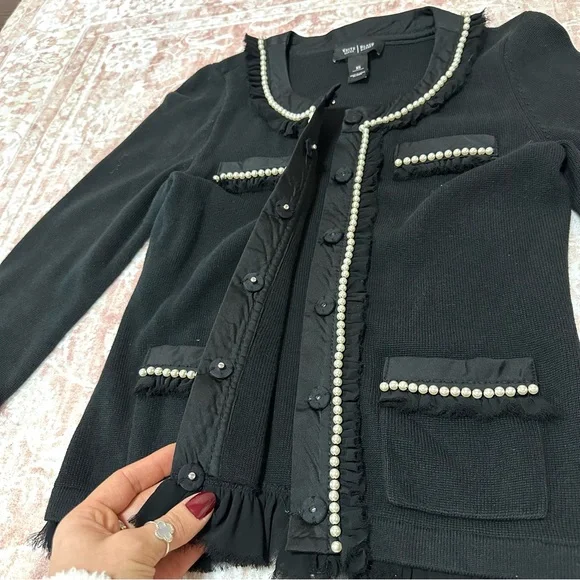 WHBM Pearl Embellished Knit Cardigan Jacket - Picture 7 of 12